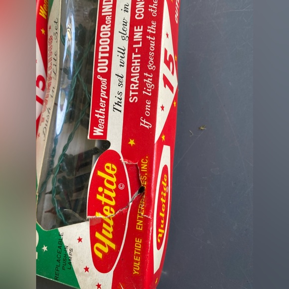 NOS Vtg Yuletide 30 Lites Set Christmas Tulip Lights Twinkling RARE Push in - Picture 7 of 7